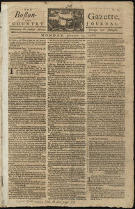 The Boston-Gazette, and Country Journal, 13 January 1766 (includes supplement)