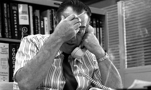 Rodney Hunt office worker on telephone