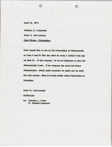 Memorandum from Mark H. McCormack to William H. Carpenter