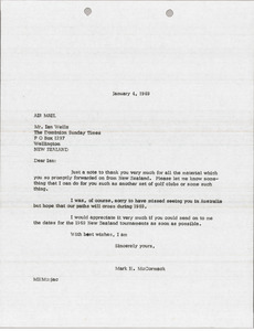 Letter from Mark H. McCormack to Ian Wells