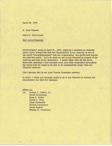 Memorandum form Mark H. McCormack to H. Kent Stanner