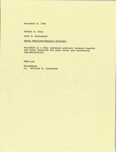 Memorandum from Mark H. McCormack to Robert D. Kain