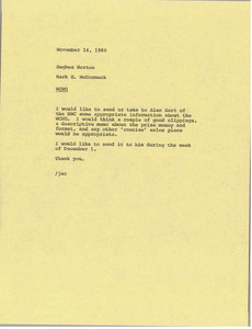 Memorandum from Mark H. McCormack to Hughes Norton