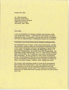 Letter from Mark H. McCormack to Niles Hammink
