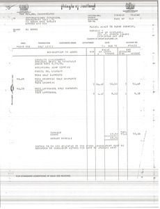 Pringle of Scotland invoice