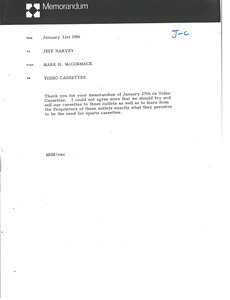 Memorandum from Mark H. McCormack to Jeff Harvey