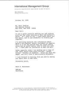 Letter from Mark H. McCormack to Mort Janklow