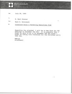 Memorandum from Mark H. McCormack to H. Kent Stanner