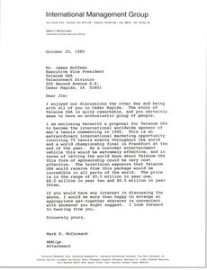 Letter from Mark H. McCormack to James Hoffman