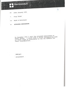 Memorandum from Mark H. McCormack to Tony Greer