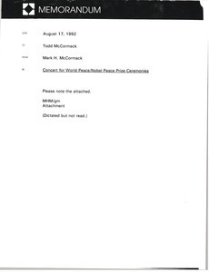 Memorandum from Mark H. McCormack to Todd McCormack