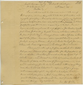 Letter from Joseph Speed to Joseph Lyman