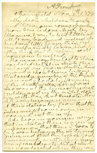 Letter from Aldin Grout to Frank Hugh and Eliza Foster