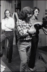 James Baker (far left) and camera crew for the program Open Door