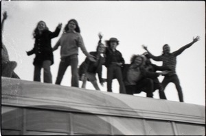 Free Spirit Press crew on top of the Spirit in Flesh bus (blurry)