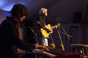 Matt Nakoa (keyboards) and Tom Rush (acoustic guitar) performing in concert at the Payomet Performing Arts Center