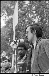 Resistance rally: Raymond Mungo speaking at rally on Boston Common