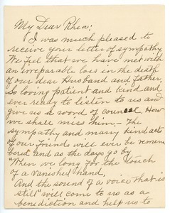 Letter from Martha Brann to Rhea Oppenheimer