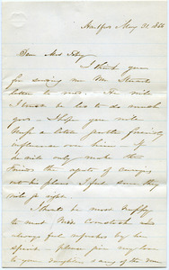 Letter from Harriet Beecher Stowe to Sarah F. Tobey