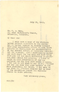 Letter from W. E. B. Du Bois to F. J. Haas