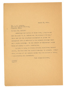 Letter from W. E. B. Du Bois to S. D. Redmond