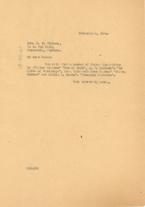 Letter from W. E. B. Du Bois to Mrs. E. V. Pickens