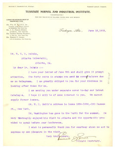 Letter from Emmett Scott to W. E. B. Du Bois