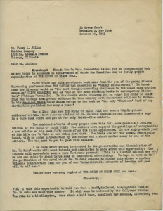 Letter from Shirley Graham Du Bois to Percy L. Julian