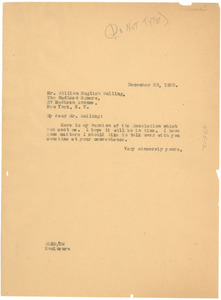 Letter from W. E. B. Du Bois to William English Walling