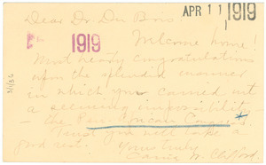 Letter from Carrie W. Clifford to W. E. B. Du Bois