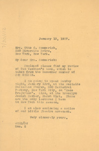 Letter from W. E. B. Du Bois to Mrs. Otto C. Sommerich