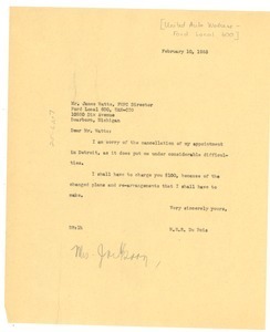 Letter from W. E. B. Du Bois to James Watts