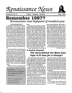 Renaissance News, Vol. 6 No. 5 (May 1992)