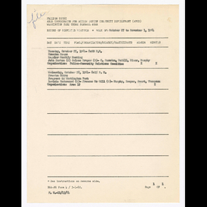 Summary and comments, minutes and attendance list for area #12 and Police-Community Relations Committee meetings in October 1964