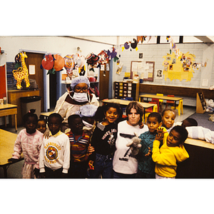 Young children posing together in group