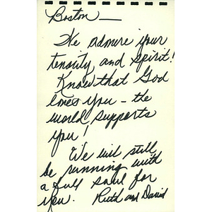 Letter to Boston from a member of the Menlo Park Presbyterian Church (Menlo Park, California)
