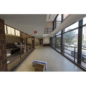 Harriet Tubman House second-floor walkway along Columbus Avenue, facing southwest