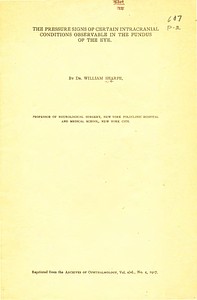 The pressure signs of certain intracranial conditions observable in the fundus of the eye