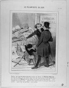 Monsieur... voici ce que nous donnons cette année en prime aux abonnés de l'Univers Musical.... cent vingt cinq albums que vous pourrez faire relier plus magnifiquement les uns que les autres.... onze portraits de Mr. Musard à des âges différens mais toujours avec le même habit noir.... trois trompettes plus au moins à clefs.... quarante droits d'entrée et même de sortie pour chacun de nos concerts.... quatre vingt sept partitions... et un mirliton.