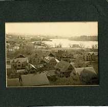 View of Spy Pond with houses