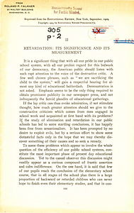 Retardation: its significance and its measurement