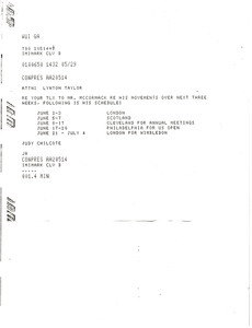 Telex prinotuts from Judy A. Chilcote to Lynotn Taylor