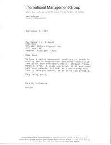 Letter from Mark H. McCormack to Bennett E. Bidwell