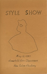 Program for a style show by the household arts department at New Salem Academy