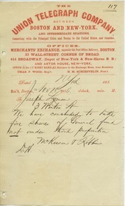 Letter from McKesson and Robbins to Joseph Lyman