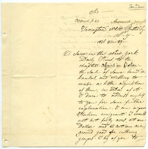Letter from Bertolone F. to unidentified correspondent