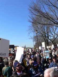 Protesters on the National Mall, marching against the War in Iraq