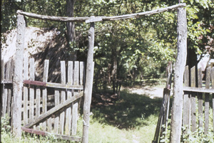 Old-fashioned wooden fence