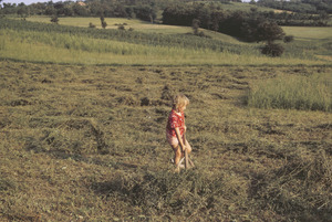 Granddaughter plays in Orašac fields