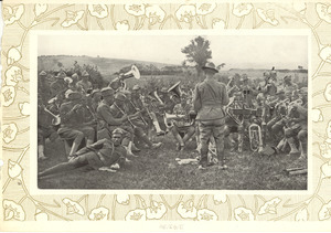 Clipping with photograph of military band